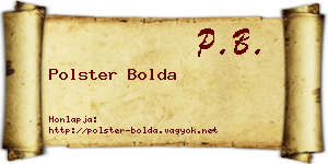 Polster Bolda névjegykártya